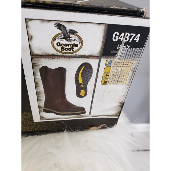 NEW SIZE 9 WIDE Georgia Giant Steel‎ Toe Wellington Work Boots G4374 - Picture 9 of 10